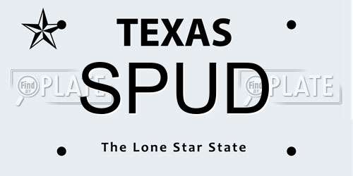 SPUD Texas License Plate