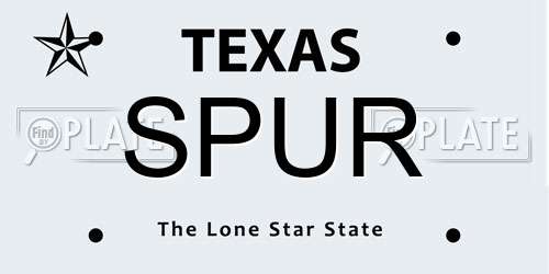 SPUR Texas License Plate