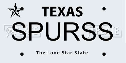 SPURSS Texas License Plate