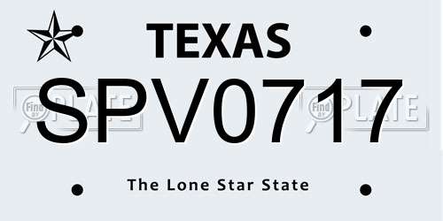SPV0717 Texas License Plate