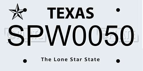 SPW0050 Texas License Plate