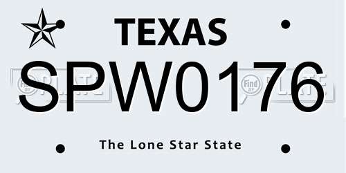 SPW0176 Texas License Plate