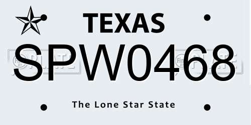 SPW0468 Texas License Plate