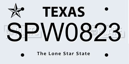 SPW0823 Texas License Plate