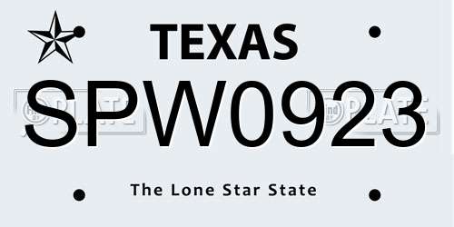 SPW0923 Texas License Plate