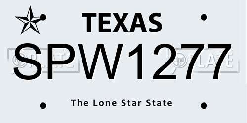 SPW1277 Texas License Plate