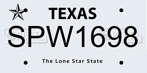 SPW1698 Texas License Plate