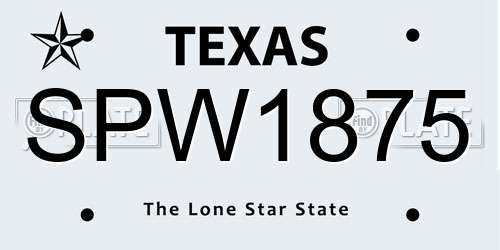 SPW1875 Texas License Plate
