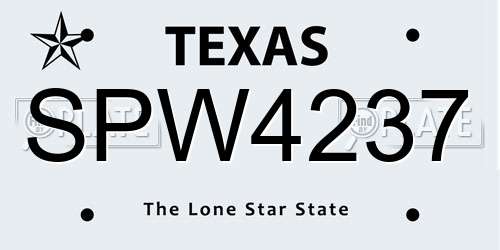 SPW4237 Texas License Plate