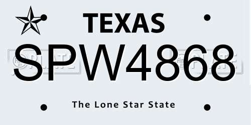 SPW4868 Texas License Plate