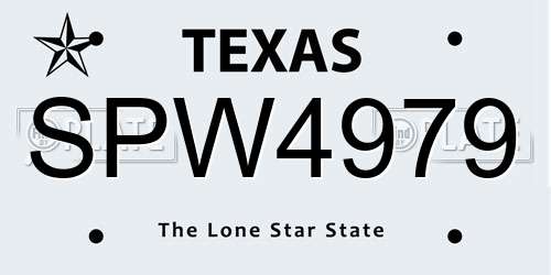 SPW4979 Texas License Plate