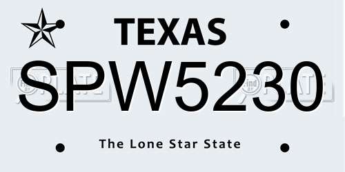 SPW5230 Texas License Plate