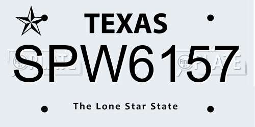 SPW6157 Texas License Plate