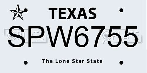 SPW6755 Texas License Plate
