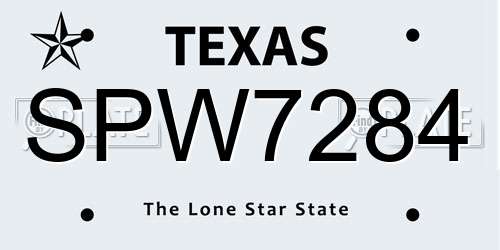 SPW7284 Texas License Plate