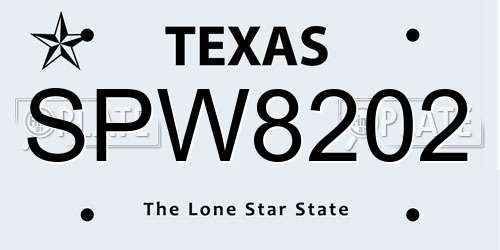 SPW8202 Texas License Plate