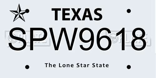 SPW9618 Texas License Plate