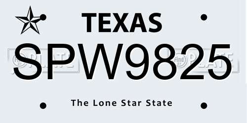 SPW9825 Texas License Plate
