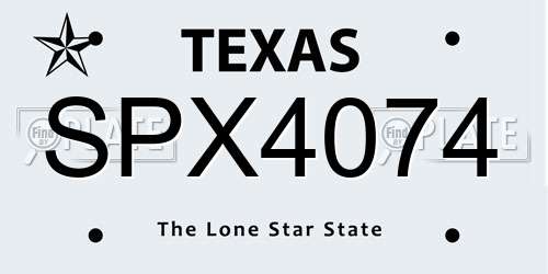 SPX4074 Texas License Plate