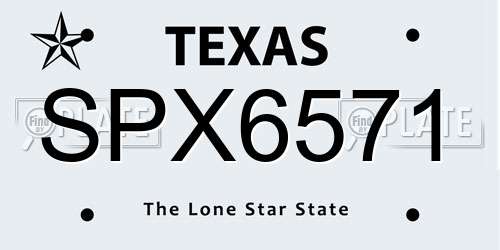 SPX6571 Texas License Plate