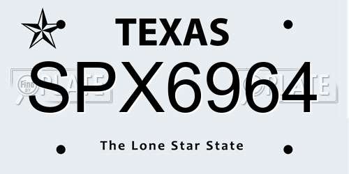 SPX6964 Texas License Plate