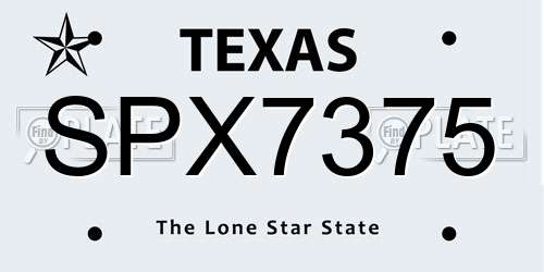 SPX7375 Texas License Plate