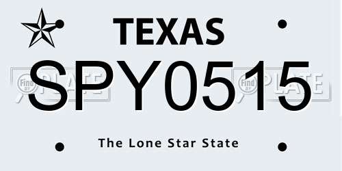 SPY0515 Texas License Plate