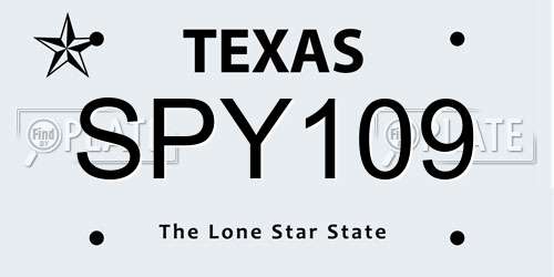 SPY109 Texas License Plate