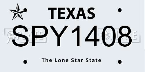 SPY1408 Texas License Plate