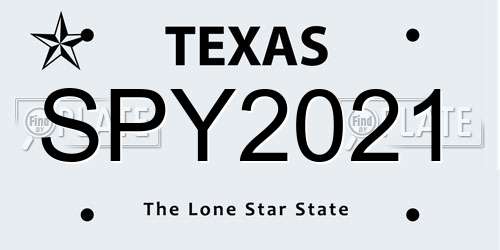 SPY2021 Texas License Plate