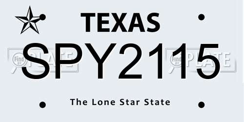 SPY2115 Texas License Plate