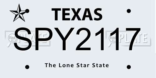 SPY2117 Texas License Plate
