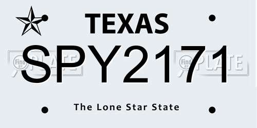 SPY2171 Texas License Plate