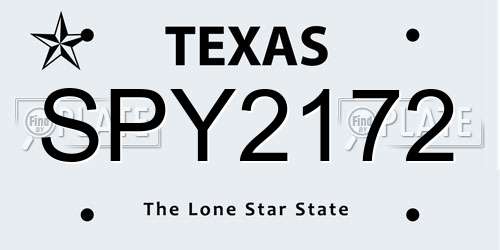 SPY2172 Texas License Plate