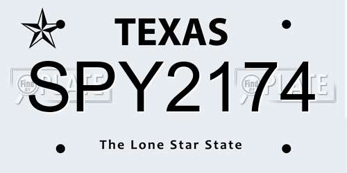 SPY2174 Texas License Plate