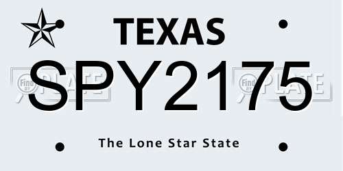 SPY2175 Texas License Plate