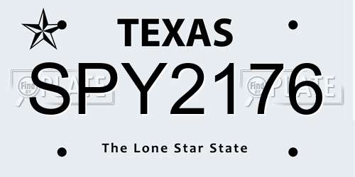 SPY2176 Texas License Plate