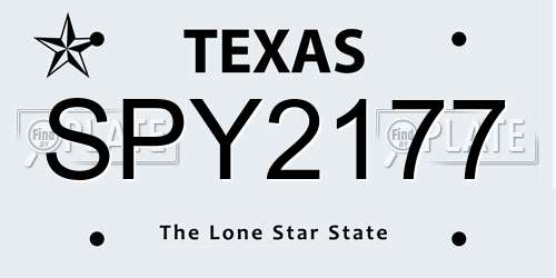 SPY2177 Texas License Plate