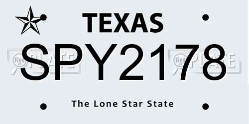 SPY2178 Texas License Plate