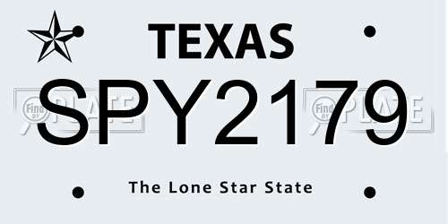 SPY2179 Texas License Plate