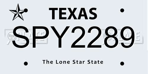 SPY2289 Texas License Plate