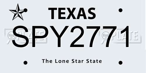 SPY2771 Texas License Plate
