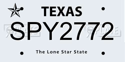 SPY2772 Texas License Plate
