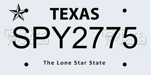 SPY2775 Texas License Plate