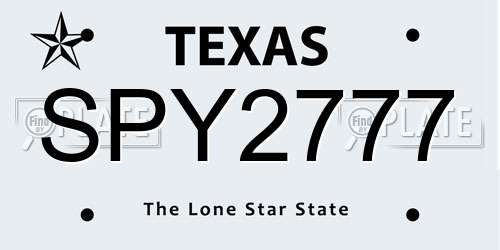 SPY2777 Texas License Plate