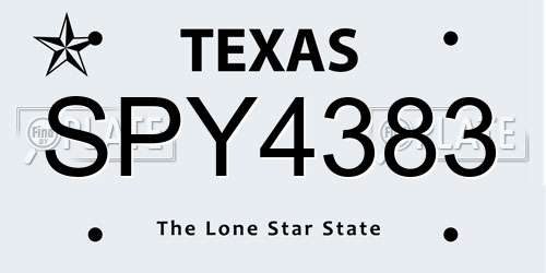SPY4383 Texas License Plate