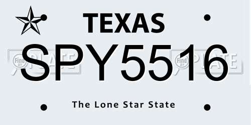 SPY5516 Texas License Plate