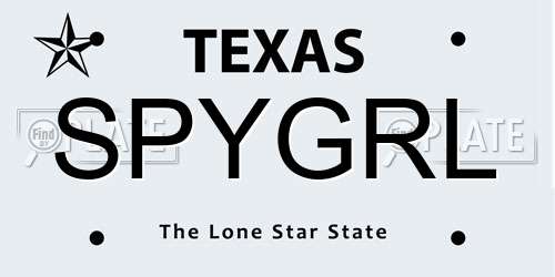 SPYGRL Texas License Plate