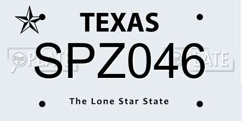 SPZ046 Texas License Plate