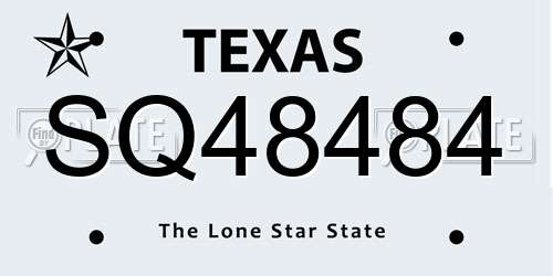 SQ48484 Texas License Plate